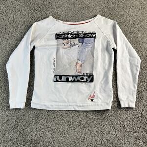 Etoile Shirt Womens Small Long Sleeve Fashion Show Runway Dog Graphic Top